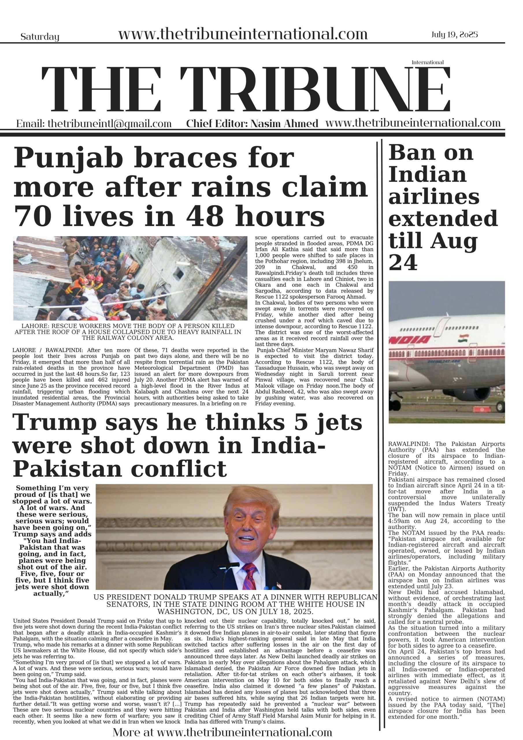 Epaper 19/07/2025 - The Tribune International