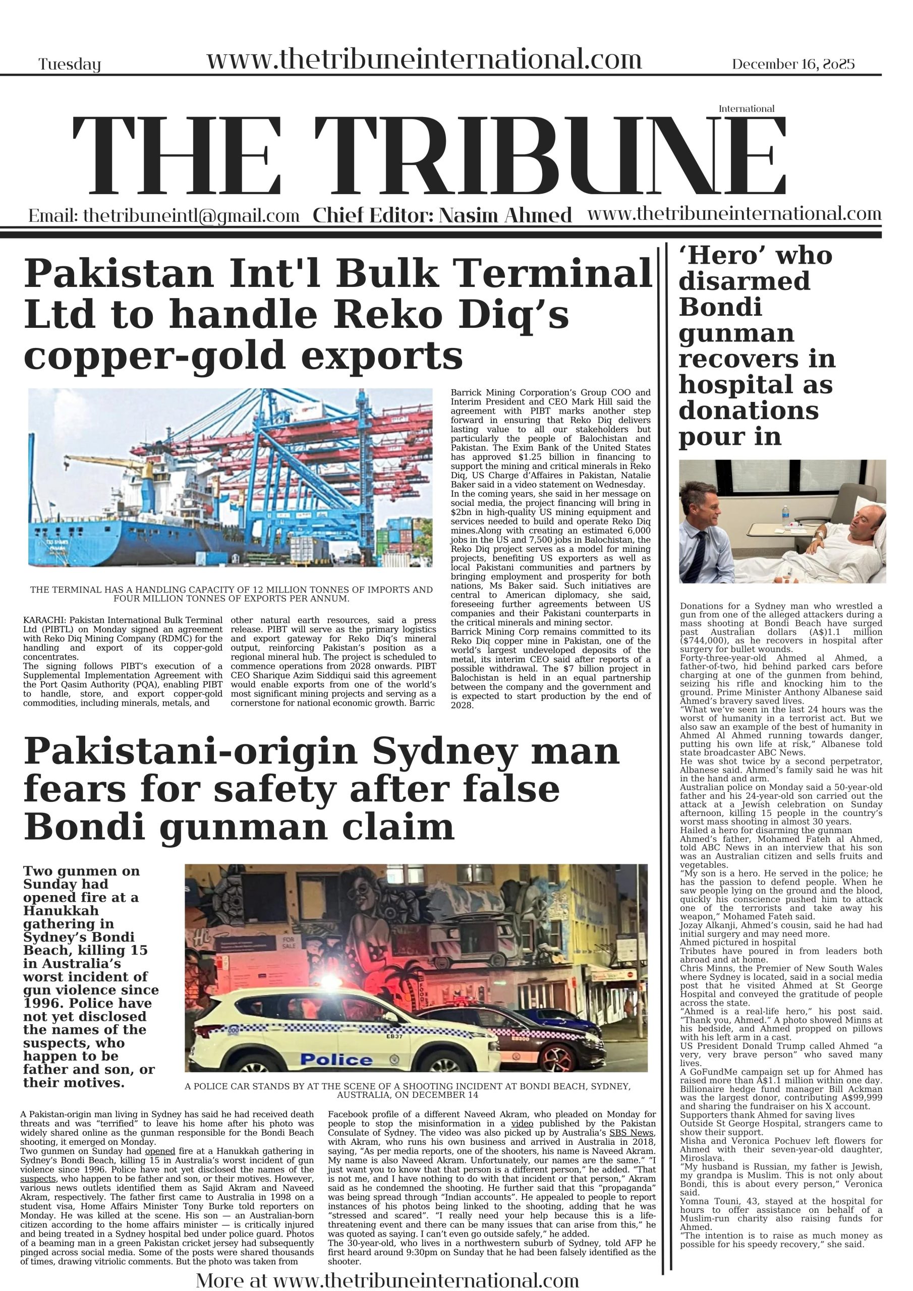Epaper December 16, 2025, The Tribune International