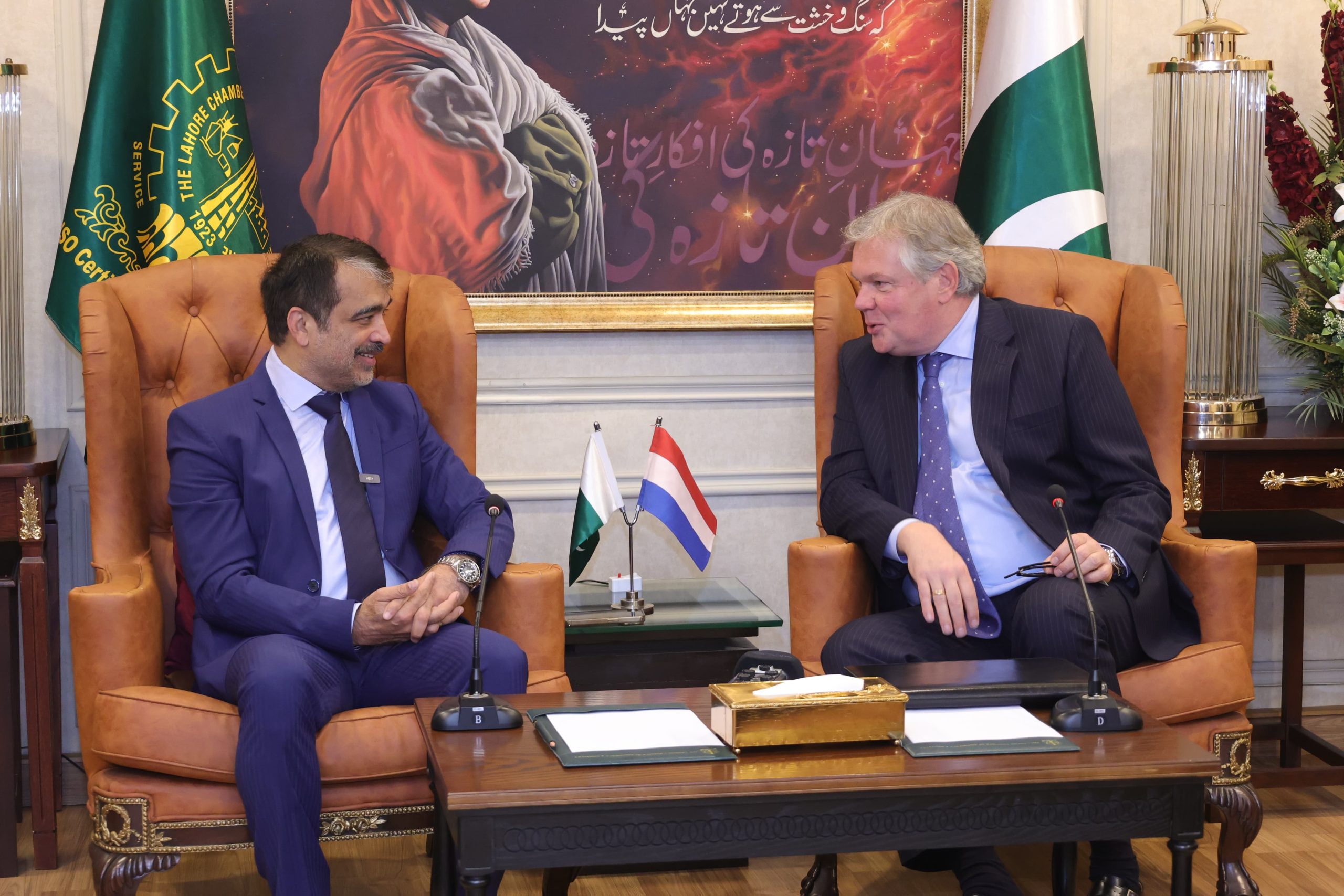 Netherlands Ambassador visits LCCI, invites Chamber to EU–Pakistan Business Forum to boost trade and investment