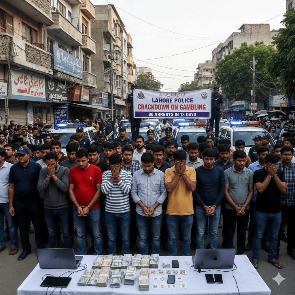 86 arrested as Lahore police crackdown on gambling