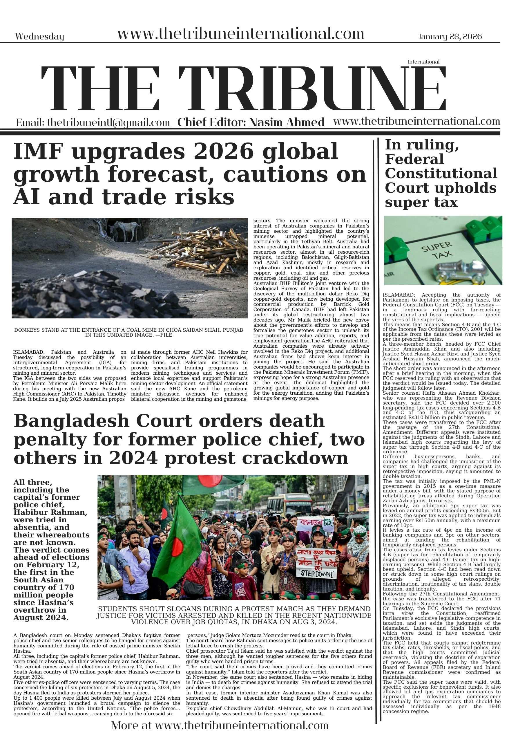 Epaper January 28,2026, The Tribune