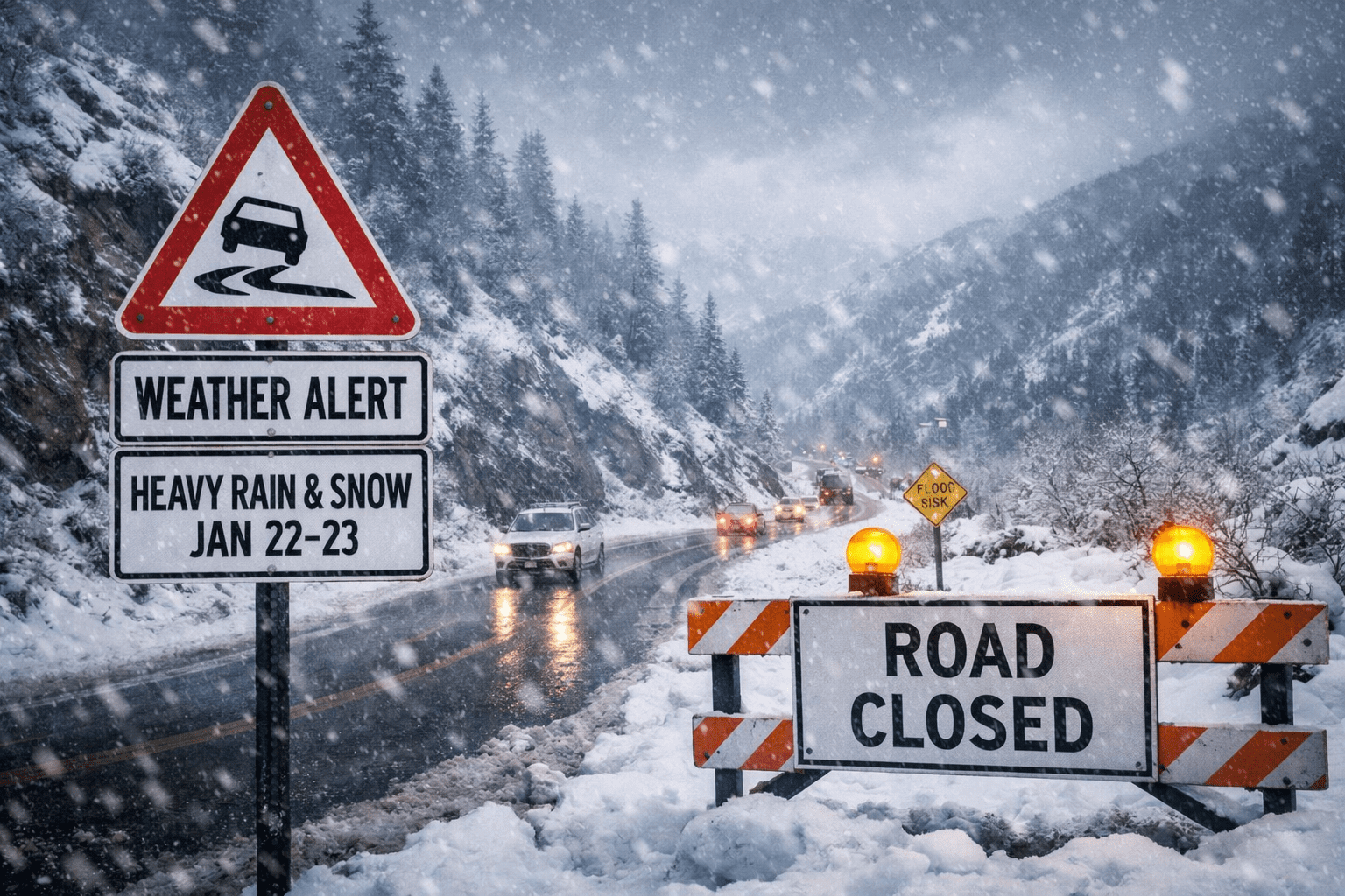 Authorities issue nationwide alert as heavy rain and snowfall forecast for Jan 22–23