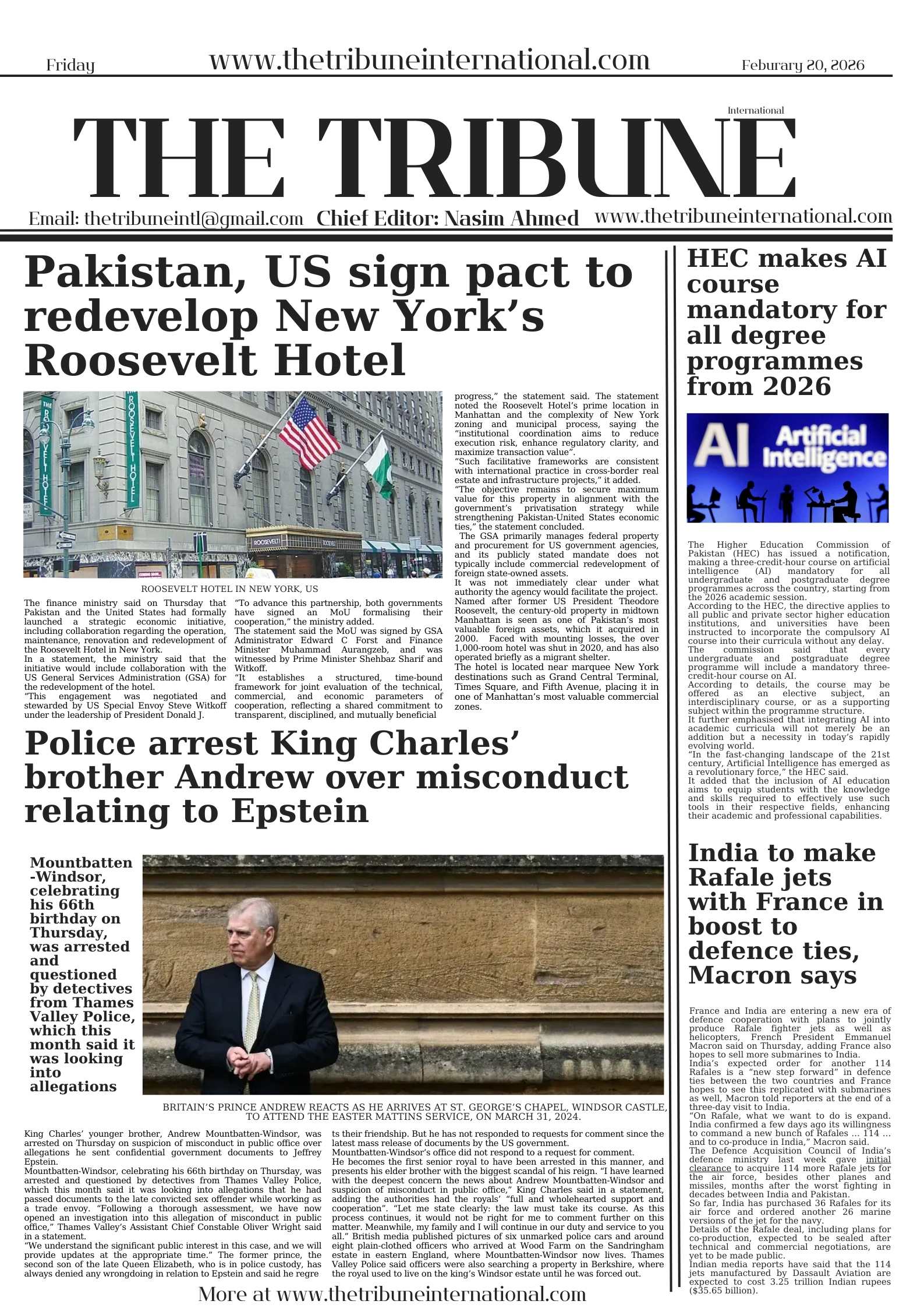 Epaper February 20, 2026