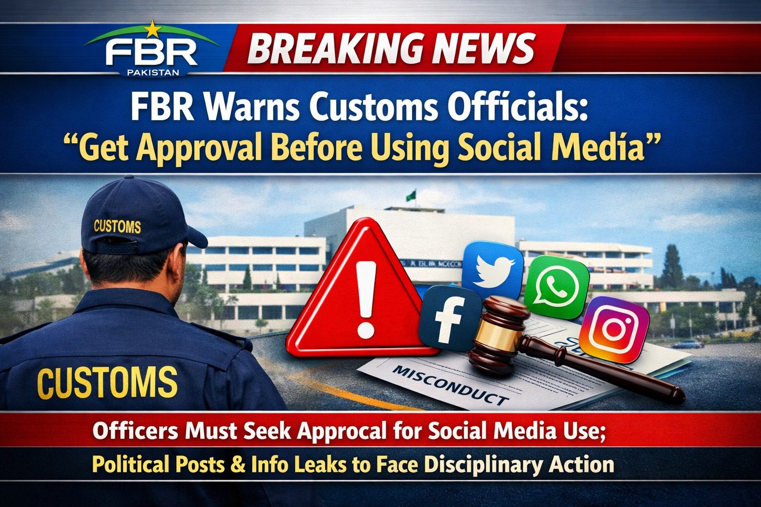 FBR warns Customs staff against unauthorized use of social media