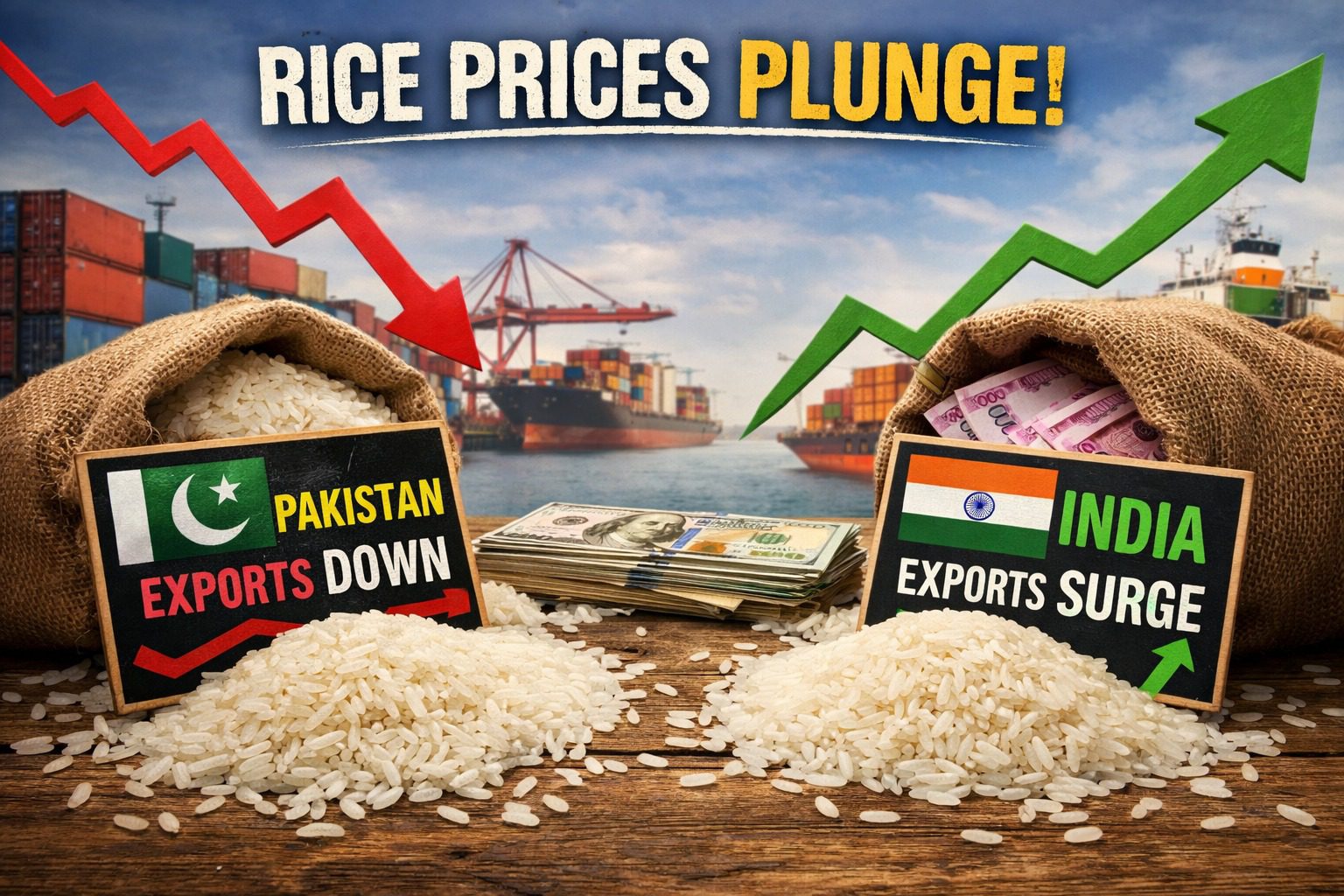 Pakistani rice exports dip, global prices slide amid India’s entry