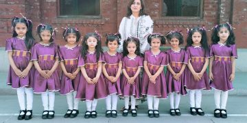 Colorful annual day of nursery class girls at Sacred Heart Convent School celebrated
