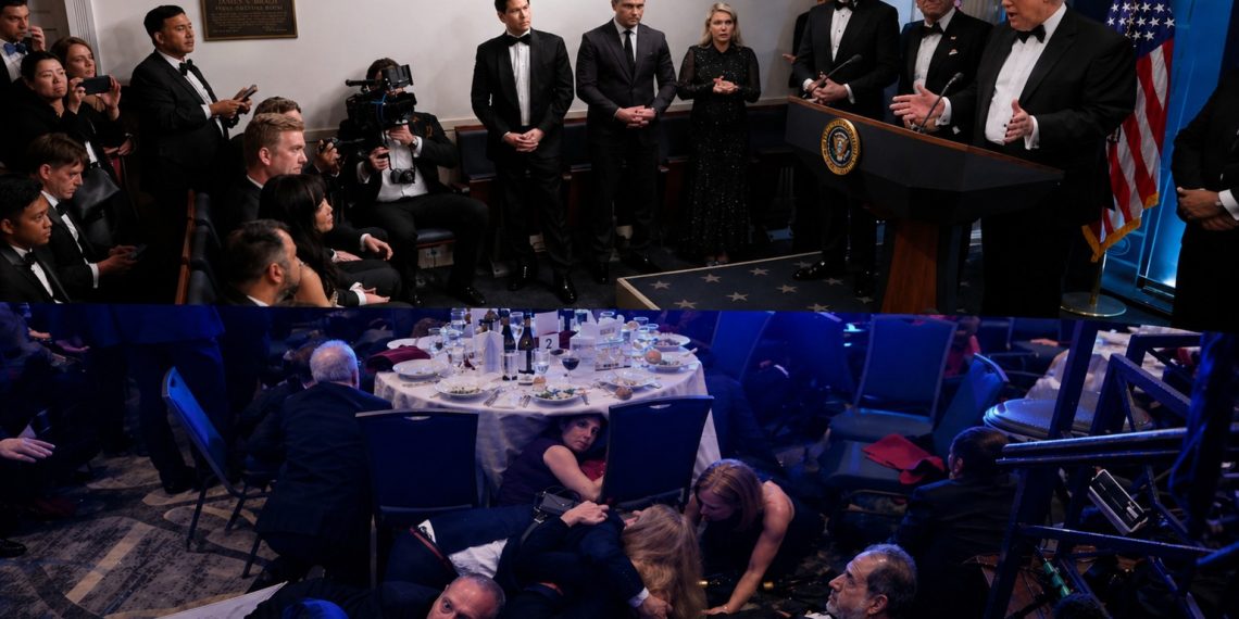 Trump rushed from White House correspondents’ dinner after gunfire sparks panic in Washington