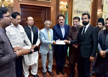 Provincial Law Minister Rana Muhammad Iqbal Khan distributes Grants-in-Aid among various bar associations