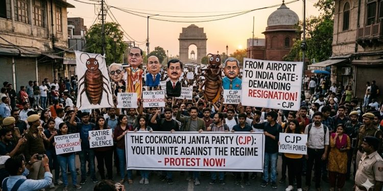 Satirical ‘Cockroach Party’ founder returns to India to mobilize viral youth movement for Delhi Street Protests