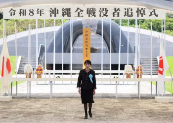 Japanese PM faces protests at Okinawa war memorial over defence policy shift