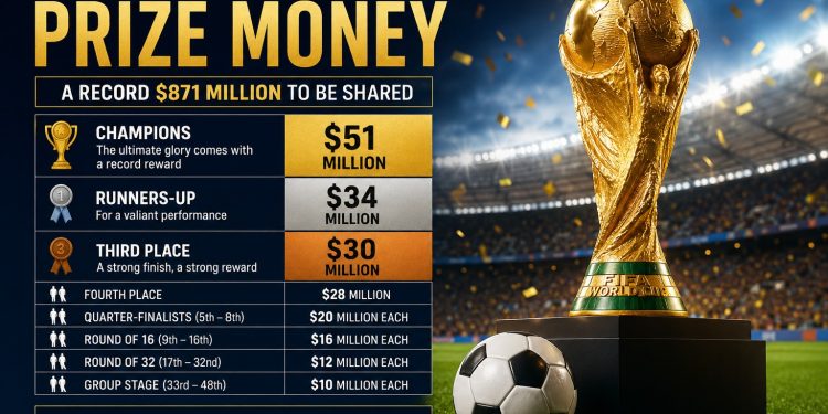 FIFA raises World Cup prize fund to record $871 million, champions to receive $51 million